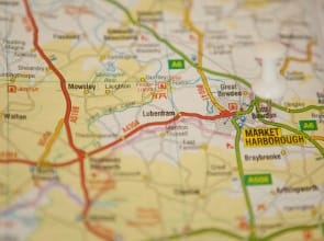 Map showing Market Harborough